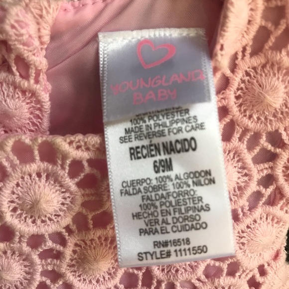 Pink dress for baby girl pink. 6-9m - Picture 4 of 4